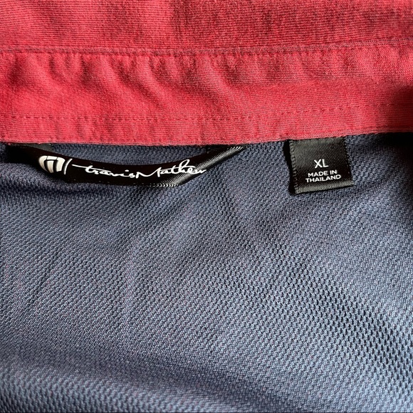 Travis Mathew XL Crimson Short Sleeve Polo with American Flag TM Logo - Picture 2 of 8